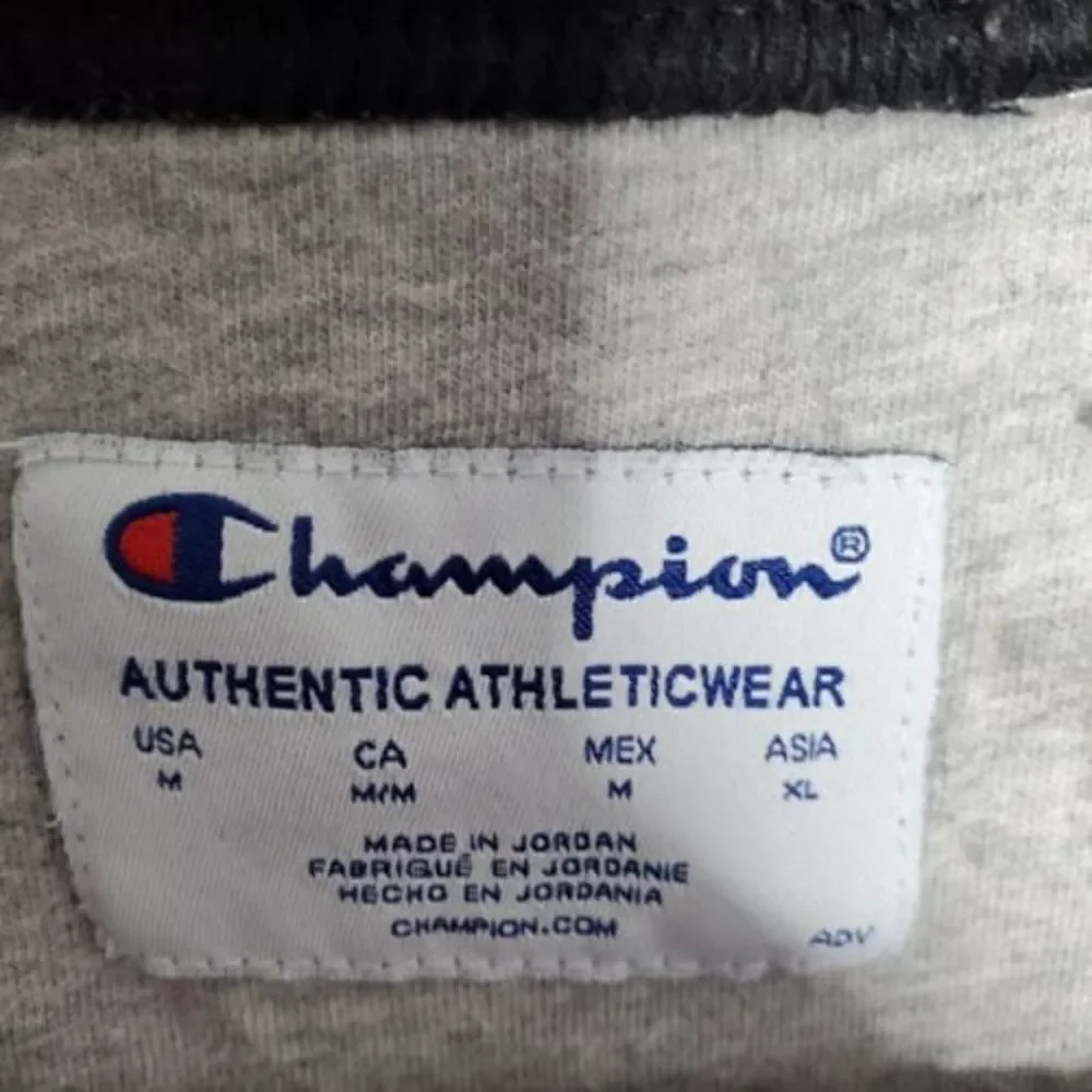 Champion Vintage 90's Spellout Black Crew Neck Sweatshirt Mens Medium